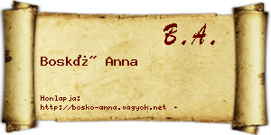 Boskó Anna névjegykártya