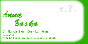 anna bosko business card